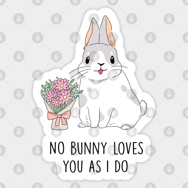 No Bunny Loves You As I Do Sticker by SuperrSunday